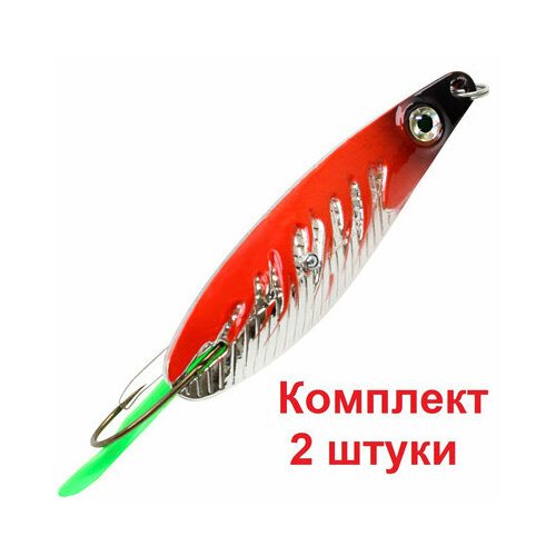 фото Блесна для рыбалки колебалка aqua нерка fire (незацепляйка) 60,0mm, вес - 26,0g цвет 03 (серебро, красный металлик), 2 штуки в комплекте