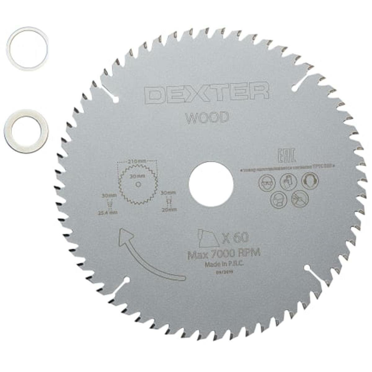 фото Пильный диск по дереву Dexter FD-E032103060T, 210x30 мм, 60 Т