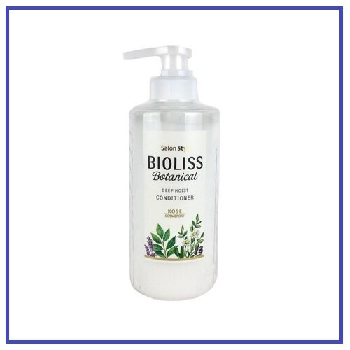 KOSE Увлажняющий кондиционер для волос Bioliss Botanical Deep Moist содержит натуральные и растительные ингредиенты, с фруктово-цветочным ароматом, 480 мл