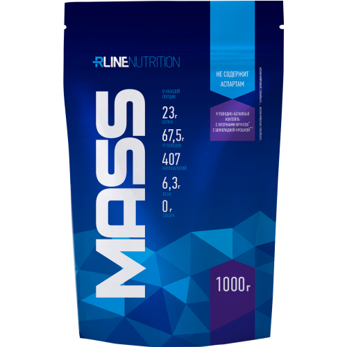 фото Гейнеры высокоуглеводные r-line mass (1000 г) шоколад rlinesportnutrition