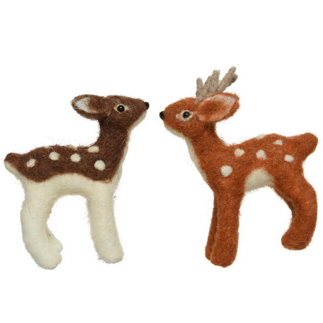 фото Kaemingk Набор елочных игрушек Олени - Foresta di Lana 14 см, 2 шт, подвеска *