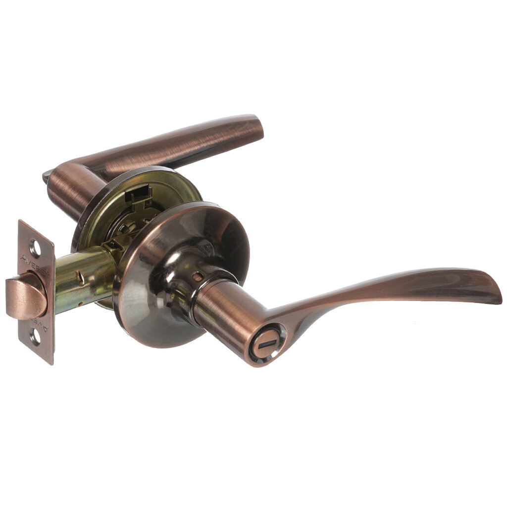 Дверная ручка-защелка Avers 8023-03-АС с фиксатором медь 2 шт ЦАМ