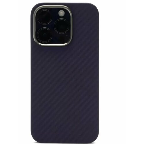 Чехол для iPhone 13 Pro KZDOO Keivlar / Противоударный кевларовый чехол айфона 13 Про / Карбон / Черно-фиолетовый