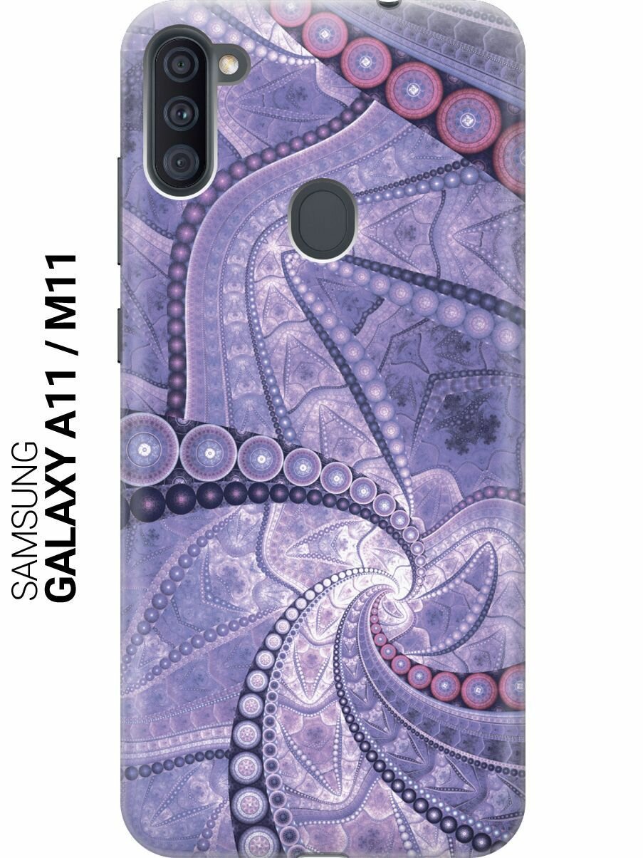 Силиконовый чехол на Samsung Galaxy A11, M11, Самсунг А11, М11 с принтом "Сиреневая абстракция"