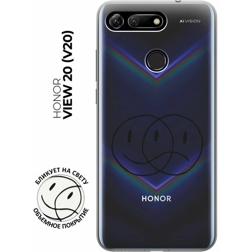 Силиконовый чехол с принтом Two Faces для Honor View 20 (V20) / Хонор Вив 20 силиконовый чехол с принтом locked для honor view 20 v20 хонор вив 20