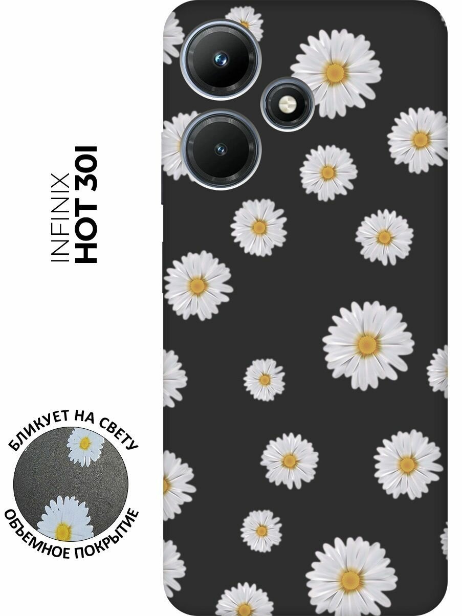 Матовый чехол Camomiles для Infinix Hot 30i / Инфиникс Хот 30и с 3D эффектом черный