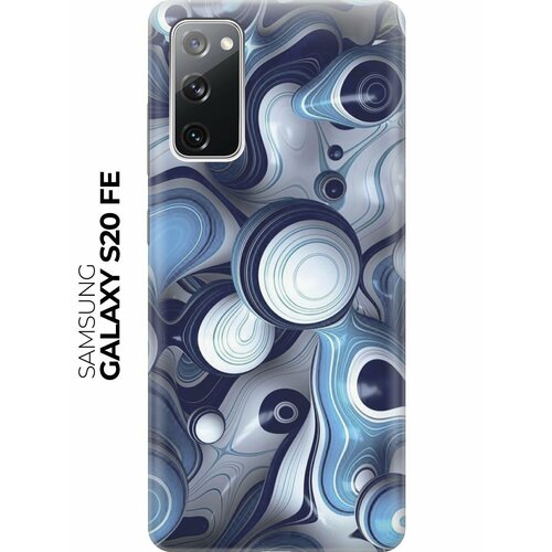 Силиконовый чехол Бело-синие капли на Samsung Galaxy S20 FE / Самсунг С20 ФЕ белый, синий