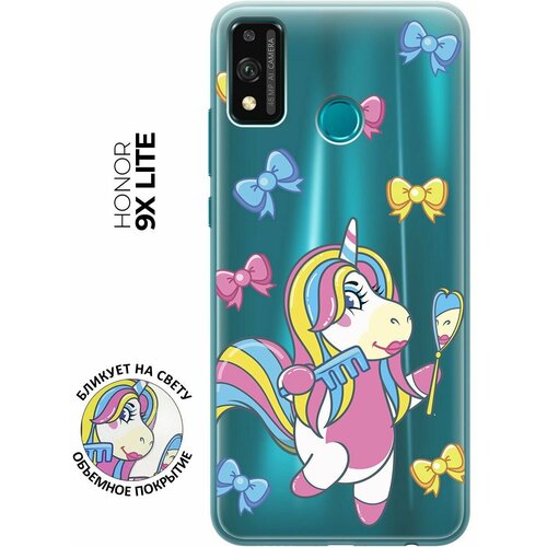 Силиконовый чехол с принтом Lady Unicorn для Honor 9X Lite / Хонор 9Х Лайт силиконовый чехол с принтом musical unicorn для honor 9x lite хонор 9х лайт