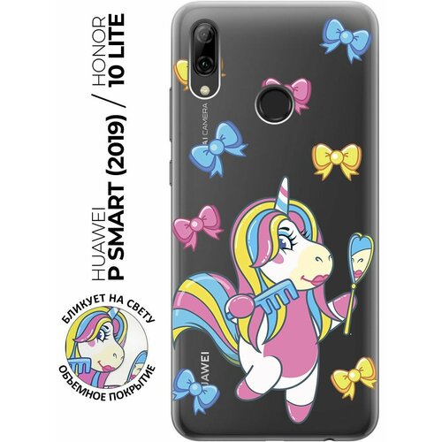 Силиконовый чехол с принтом Lady Unicorn для Honor 10 Lite / Huawei P Smart (2019) / Хуавей П Смарт (2019) / Хонор 10 Лайт чехол книжка honor 10 lite huawei p smart 2019 хонор 10 лайт хуавей п смарт 2019 чехол huawei p smart 2019 накладка huawei p smart 2019