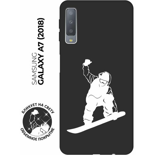 Матовый чехол Snowboarding W для Samsung Galaxy A7 (2018) / Самсунг А7 2018 с 3D эффектом черный матовый чехол hockey w для samsung galaxy a7 2018 самсунг а7 2018 с 3d эффектом черный