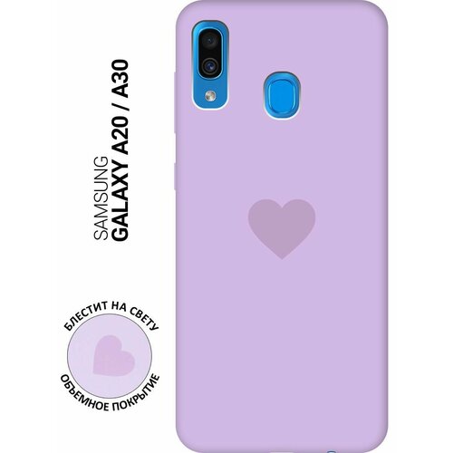 Силиконовая чехол-накладка Silky Touch для Samsung Galaxy A20, A30 с принтом Heart сиреневая силиконовая чехол накладка silky touch для samsung galaxy a51 с принтом heart сиреневая