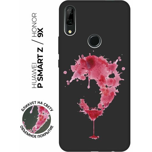 Матовый чехол Cocktail Splash для Honor 9X / 9X Premium / Huawei P Smart Z / Y9 Prime (2019) / Хуавей Хонор 9Х с 3D эффектом черный матовый чехол bull shit для honor 9x 9x premium huawei p smart z y9 prime 2019 хуавей п смарт зет у9 прайм 2019 хонор 9х желтый