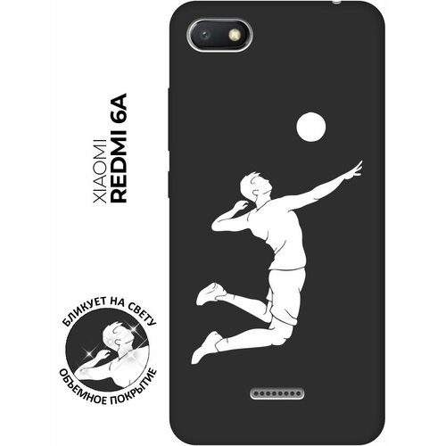 Матовый чехол Volleyball W для Xiaomi Redmi 6A / Сяоми Редми 6А с 3D эффектом черный матовый чехол introvert w для xiaomi redmi 6a сяоми редми 6а с 3d эффектом черный