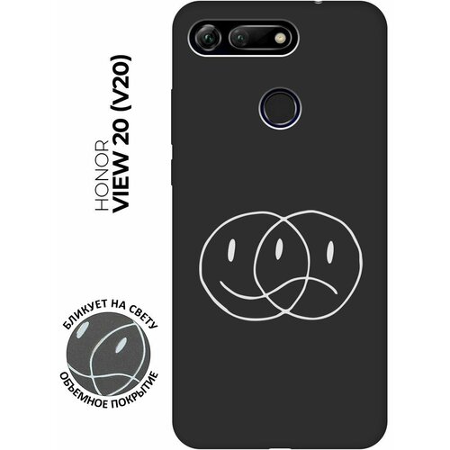 Матовый чехол Two Faces W для Honor View 20 (V20) / Хонор Вив 20 с 3D эффектом черный матовый чехол true princess для honor view 20 v20 хонор вив 20 с 3d эффектом черный