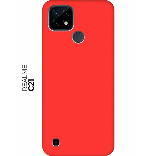 Матовый чехол на realme C21 / Рилми С21 Soft Touch красный матовый чехол heart для realme c21 рилми с21 с 3d эффектом красный