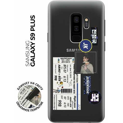 Силиконовый чехол с принтом BTS Stickers для Samsung Galaxy S9+ / Самсунг С9 Плюс силиконовый чехол с принтом true princess для samsung galaxy s9 самсунг с9 плюс