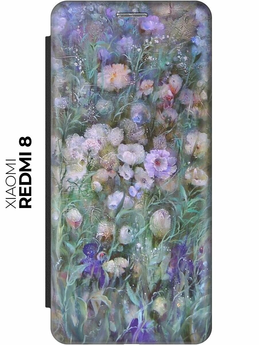 Чехол-книжка Сиреневое поле на Xiaomi Redmi 8 / Сяоми Редми 8 черный