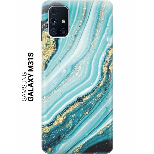 Ультратонкий силиконовый чехол-накладка ClearView для Samsung Galaxy M31S с принтом Green Marble ультратонкий силиконовый чехол накладка clearview для samsung galaxy a01 с принтом blue marble