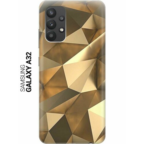 ультратонкий силиконовый чехол накладка для samsung galaxy a8 2018 с принтом бронзовые грани Ультратонкий силиконовый чехол-накладка для Samsung Galaxy A32 с принтом Бронзовые грани