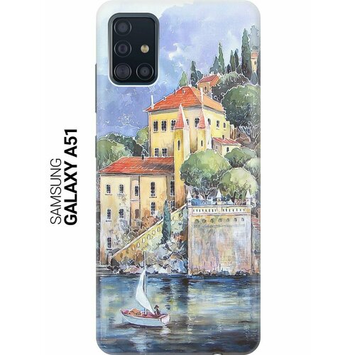 Ультратонкий силиконовый чехол-накладка для Samsung Galaxy A51 с принтом Город у моря ультратонкий силиконовый чехол накладка для samsung galaxy a02 с принтом город у моря