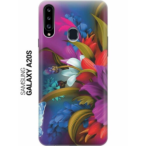 Ультратонкий силиконовый чехол-накладка для Samsung Galaxy A20s с принтом Фантастические цветы ультратонкий силиконовый чехол накладка для samsung galaxy j7 neo с принтом фантастические цветы