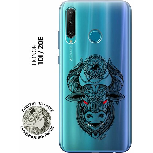 Ультратонкий силиконовый чехол-накладка ClearView для Honor 20e, 10i с 3D принтом Grand Bull ультратонкий силиконовый чехол накладка clearview для honor 20e 10i с 3d принтом funny foxes