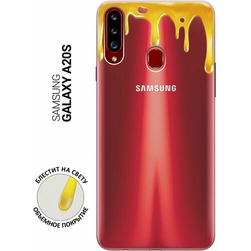 Силиконовый чехол на Samsung Galaxy A20s, Самсунг А20 эс с 3D принтом Honey прозрачный матовый чехол cocktail splash для samsung galaxy a20s самсунг а20 эс с 3d эффектом черный