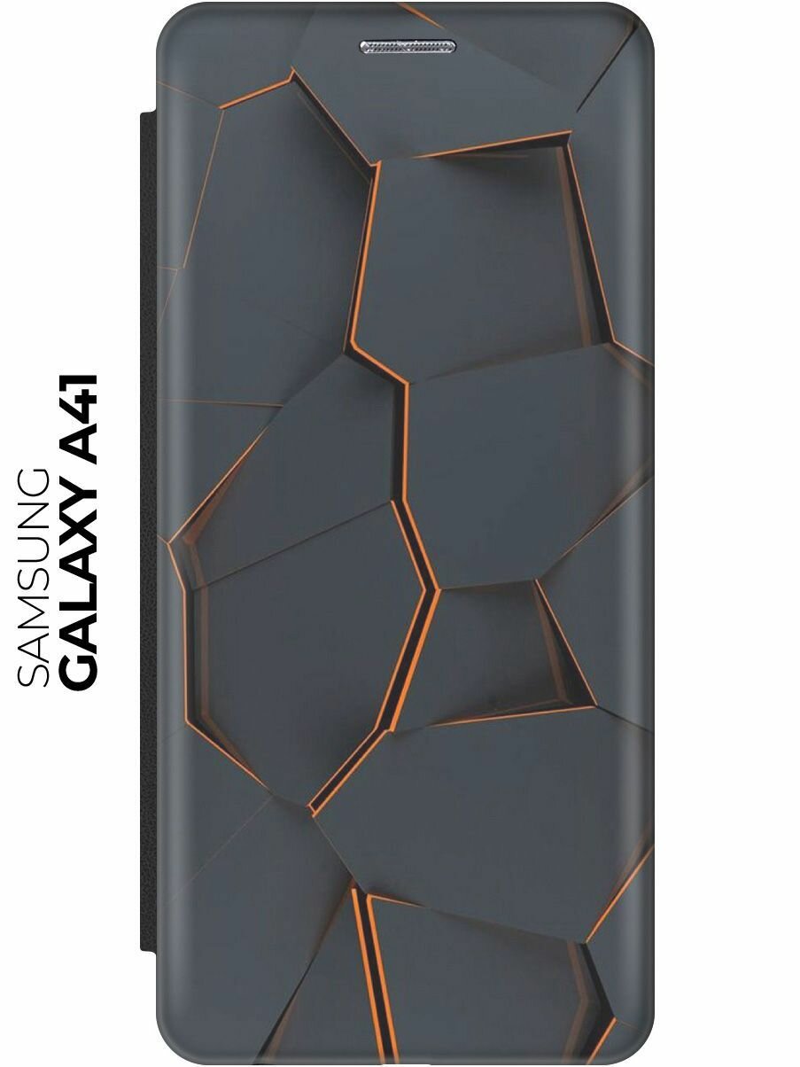 Чехол-книжка Графитовый излом на Samsung Galaxy A41 / Самсунг А41 черный