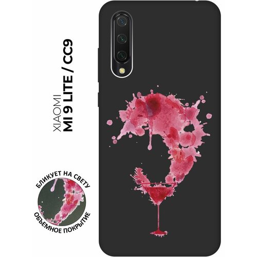 Матовый чехол Cocktail Splash для Xiaomi Mi 9 Lite / CC9 / Сяоми Ми 9 Лайт / Ми СС9 с 3D эффектом черный