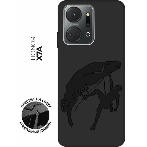 Матовый чехол Climbing для Honor X7a / Хонор Х7а с 3D эффектом черный матовый чехол snowboarding для honor x7a хонор х7а с 3d эффектом черный