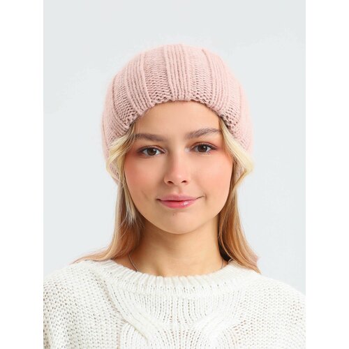 фото Шапка бини шапка женская, размер 56, розовый mialè