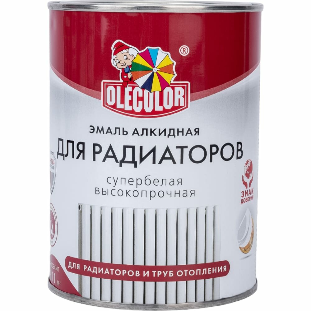 Olecolor Эмаль алкидная для радиаторов белый (0.9 кг) 4300000703