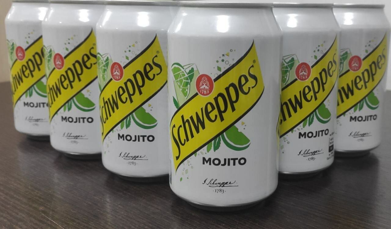 Газированный напиток Schweppes Mojito (Швепс Мохито) 0.33 л ж/б упаковка 12 штук (Польша)