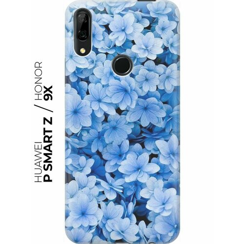 RE: PA Накладка Transparent для Huawei P Smart Z / Honor 9X с принтом Голубые цветочки re pa накладка transparent для huawei p smart z honor 9x с принтом графитовый излом