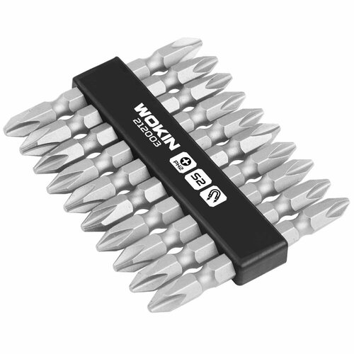 Набор бит с магнитным наконечником WOKIN PH2/PH2x65 мм, 10 шт {212003}