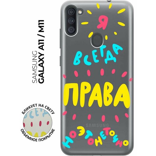 Силиконовый чехол с принтом Not sure для Samsung Galaxy A11 / M11 / Самсунг А11 / М11 силиконовый чехол на samsung galaxy m11 самсунг галакси м11 розовая сакура прозрачный