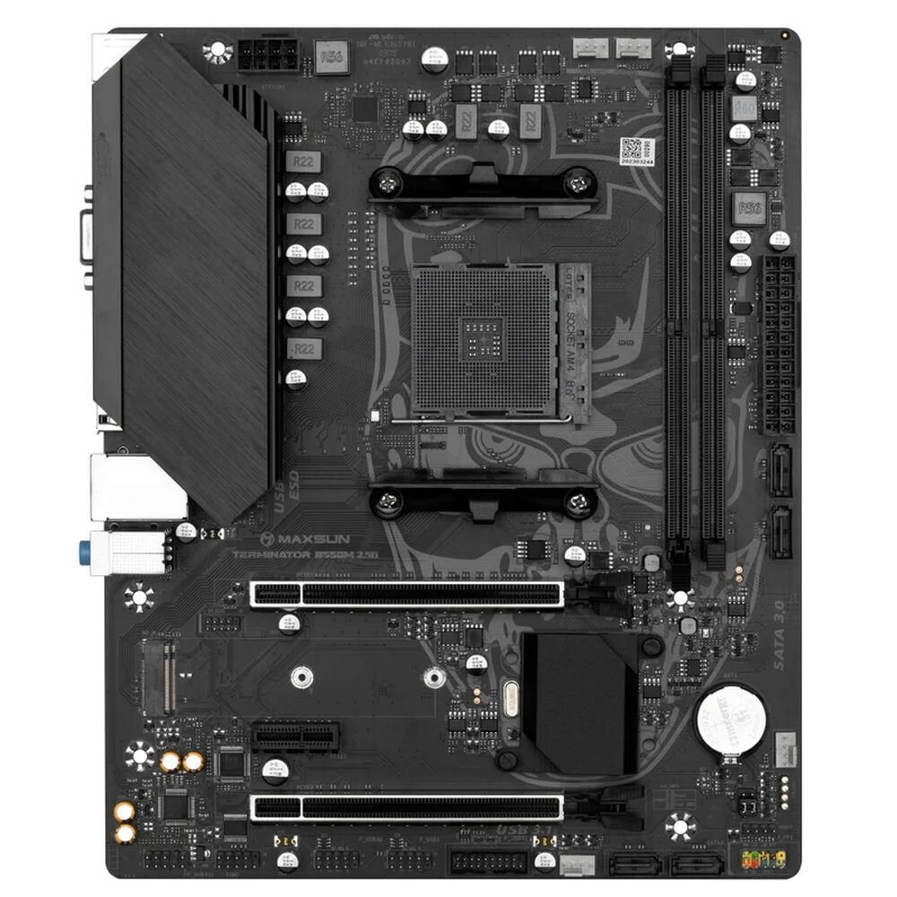 Материнская плата mATX MAXSUN (AM4, AMD B550, 2*DDR4 (3800), 4*SATA 6G RAID, M.2, 3*PCIE, 2.5Glan, VGA, HDMI, 2*USB 3.2, 4*USB 2 - фото №2