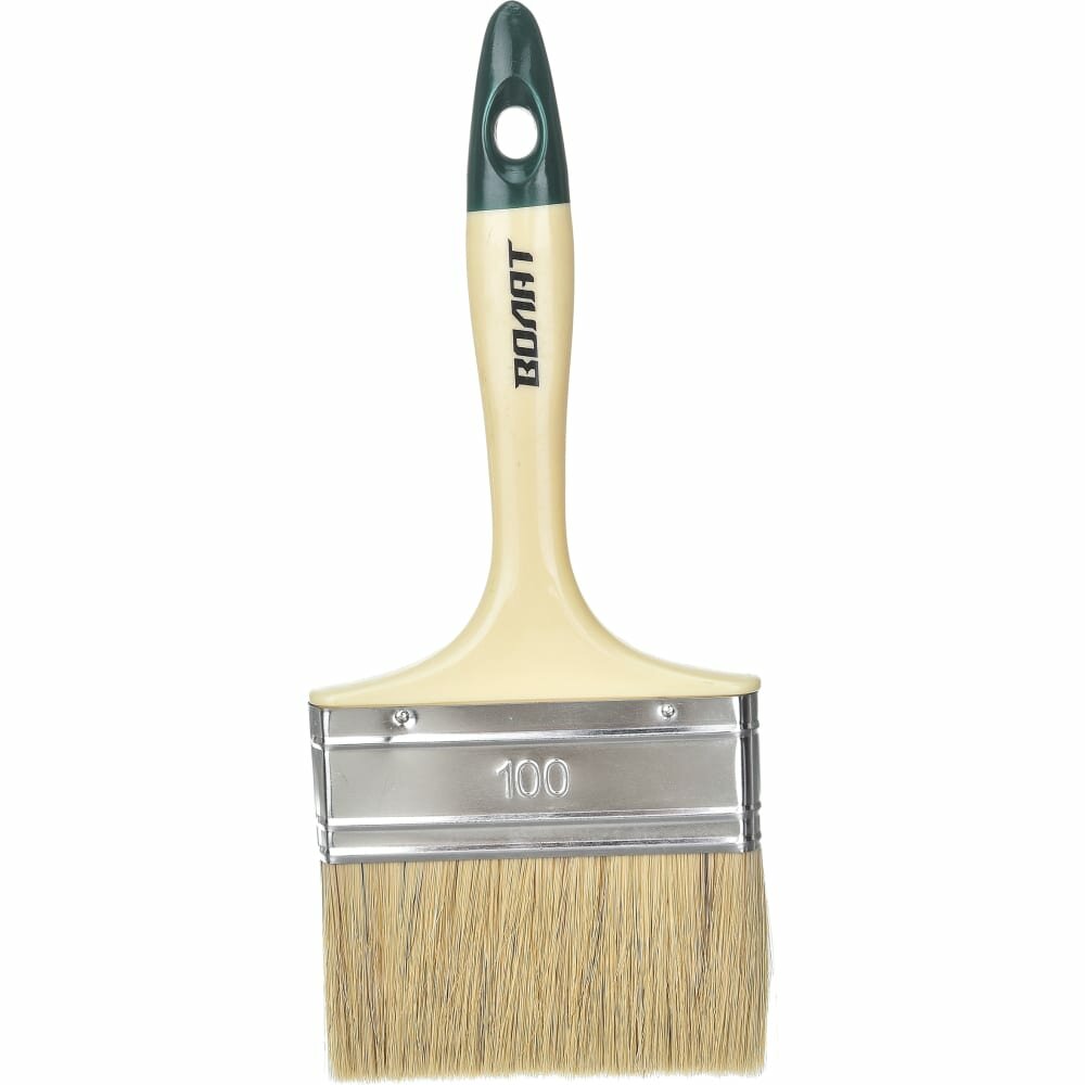 Кисть малярная плоская волат 10701-100 100 мм, натуральная, для краски, лака, олифы и эмали — фото 1