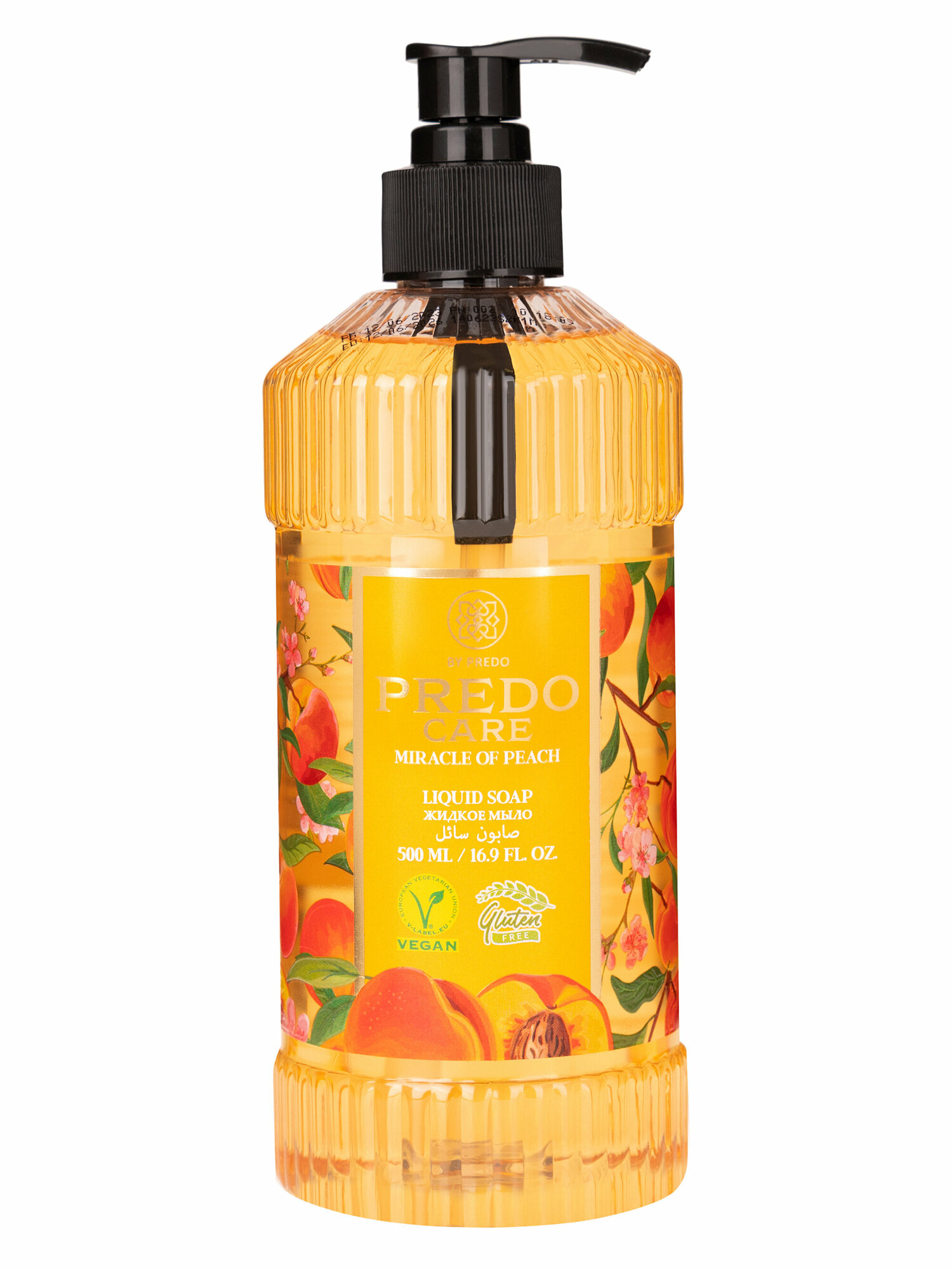 фото Жидкое мыло для рук и тела PREDO CARE "Чудесный персик" увлажняющее, натуральное, 500 мл