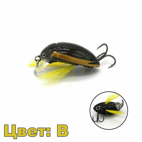 фото Воблер майский жук для рыбалки спиннингом на головля, мини воблер для ультралайт insect beetle нет бренда