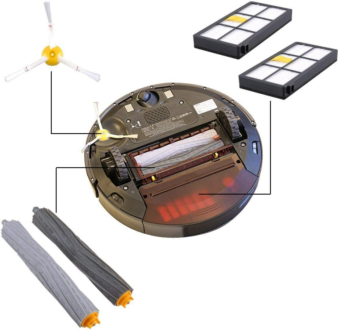 Комплект фильтров и щеток для робота-пылесоса Irobot Roomba 800-900 серии: 865 870 876 880 886 895 896 960 966 976 980 981 - фотография № 8