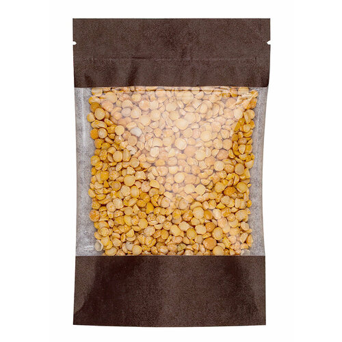 Пакет Дой-Пак 120*185(+30)мм, Крафт (коричневый), с окном, 50 шт.