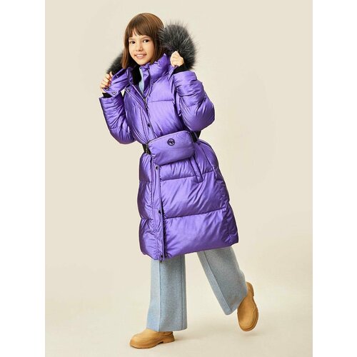 Пальто Noble People, зимнее, размер 128, фиолетовый