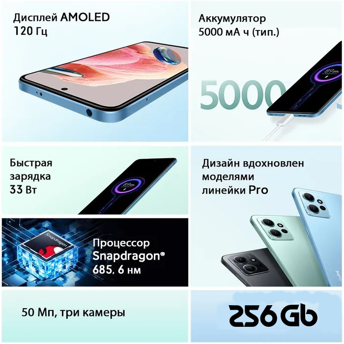 Смартфон Xiaomi Redmi Note 12 8\256 Gb RUS, серый - фотография № 7