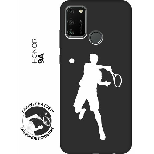 Матовый чехол Tennis W для Honor 9A / Хонор 9А с 3D эффектом черный матовый чехол space stickers для honor 9a хонор 9а с 3d эффектом черный