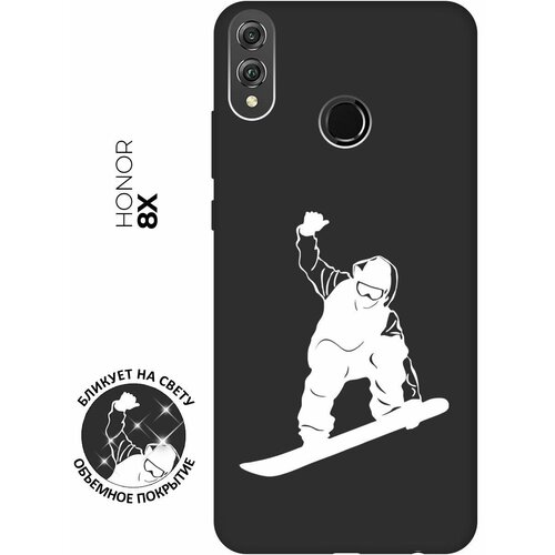 Матовый чехол Snowboarding W для Honor 8X / Хонор 8Х с 3D эффектом черный матовый чехол lovely fingerprints w для honor 8x хонор 8х с 3d эффектом черный