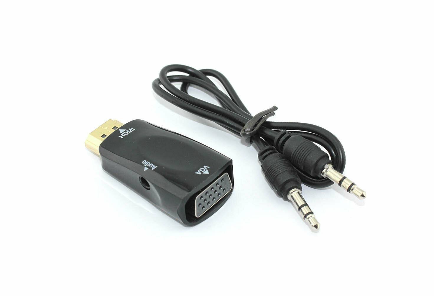 Переходник HDMI на VGA c аудио черный