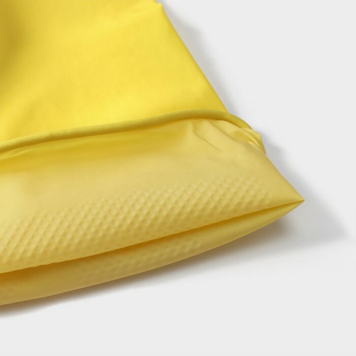 Перчатки хозяйственные латексные, 2 пары, размер XL, 35 г, ХБ напыление, цвет жёлтый - фотография № 3