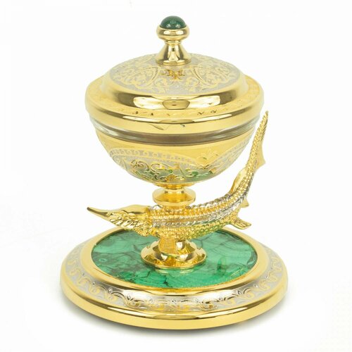 Икорница из малахита Стерлядка Златоуст 118678 48430₽