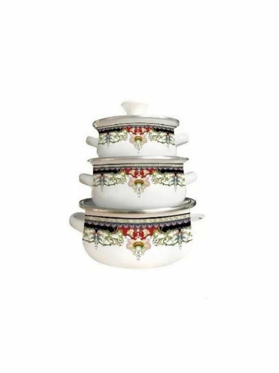 фото Набор посуды из 3-х кастрюль с крышками KELLI